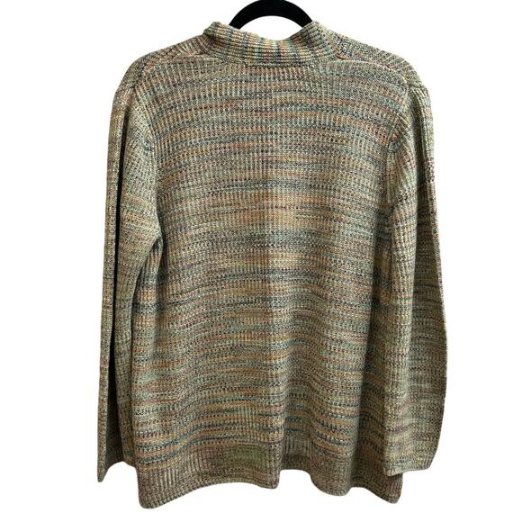 J Jill Marled Knit V Neck Sweater Rainbow Multicolor Women's Large Pullover - Picture 2 of 9